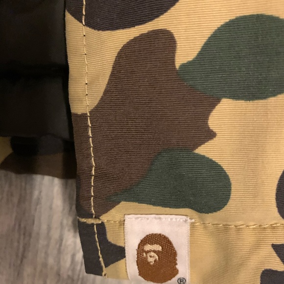BAPE 1st Camo Long Length MA 1 Jacket Yellow - Picture 5 of 6